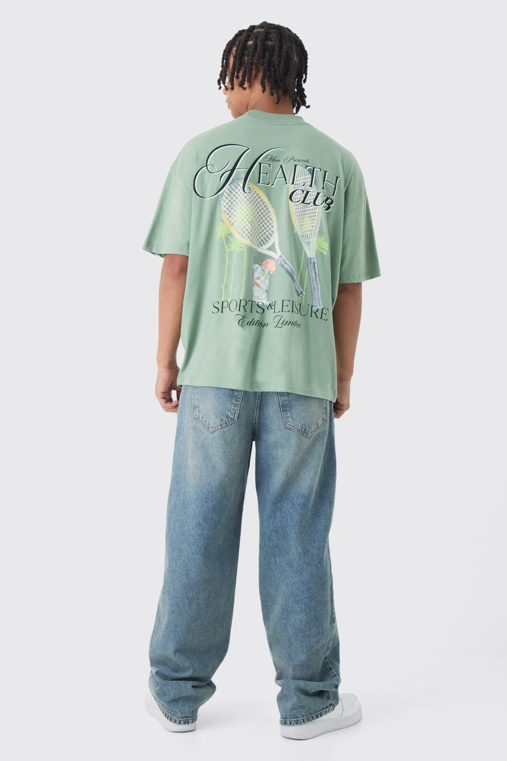 Oversized Health Club Wash Back Print T-Shirt | UK^boohooMAN Sale