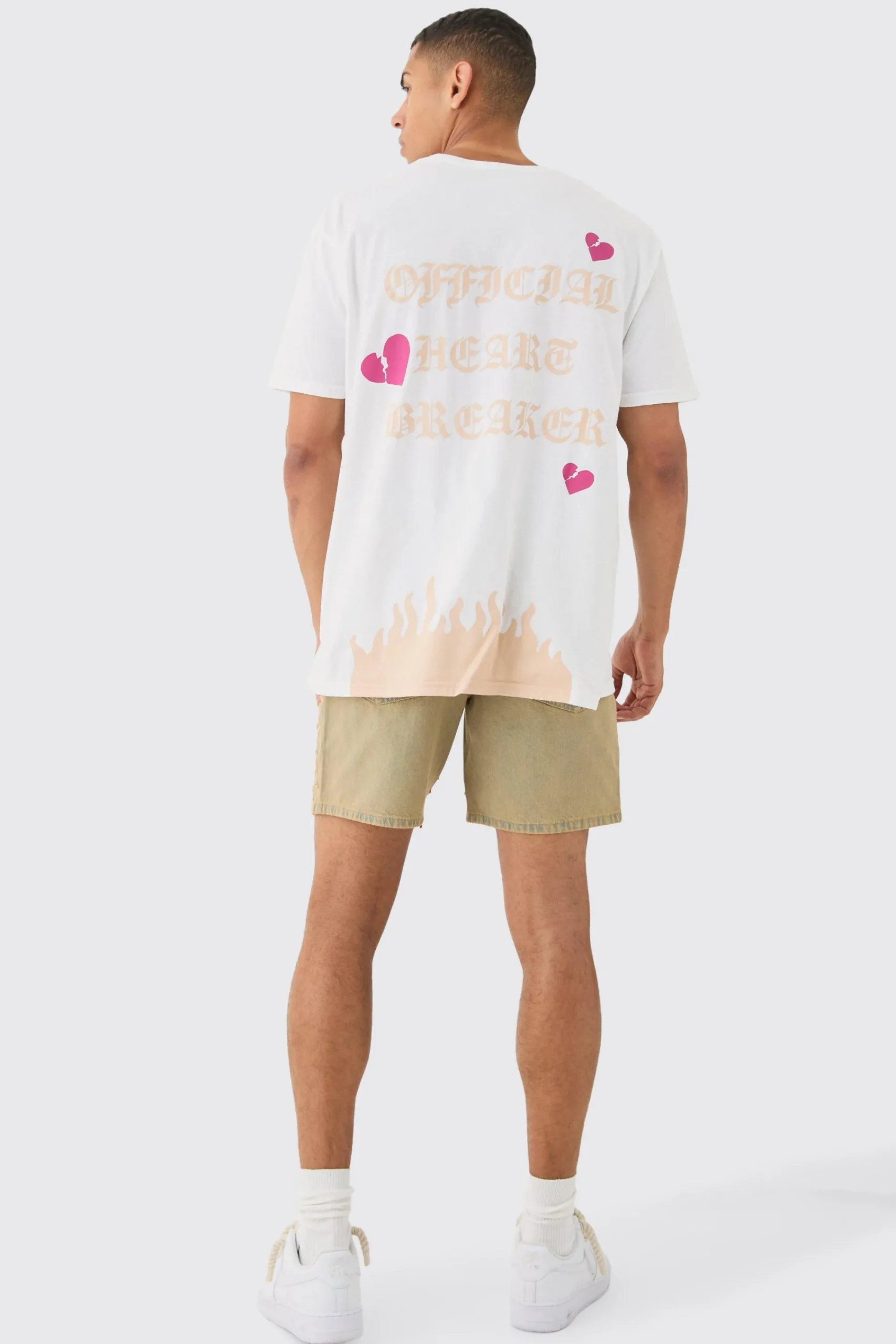 Oversized Heart Breaker Puff Print T-shirt | UK^boohooMAN New