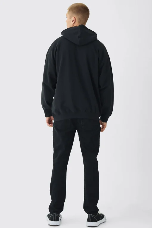 boohooMAN Oversized Heart Embroidered Pocket Hoodie | UK| Hoodies & Sweatshirts
