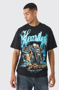 Oversized Heartless Skull Large Scale Graphic T-Shirt | UK^boohooMAN New