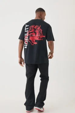 Oversized Heavy Back Print Nobility Renaissance T-shirt | UK^boohooMAN New
