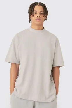 Oversized Heavy Extended Jacquard Neck T-shirt | UK^boohooMAN Sale