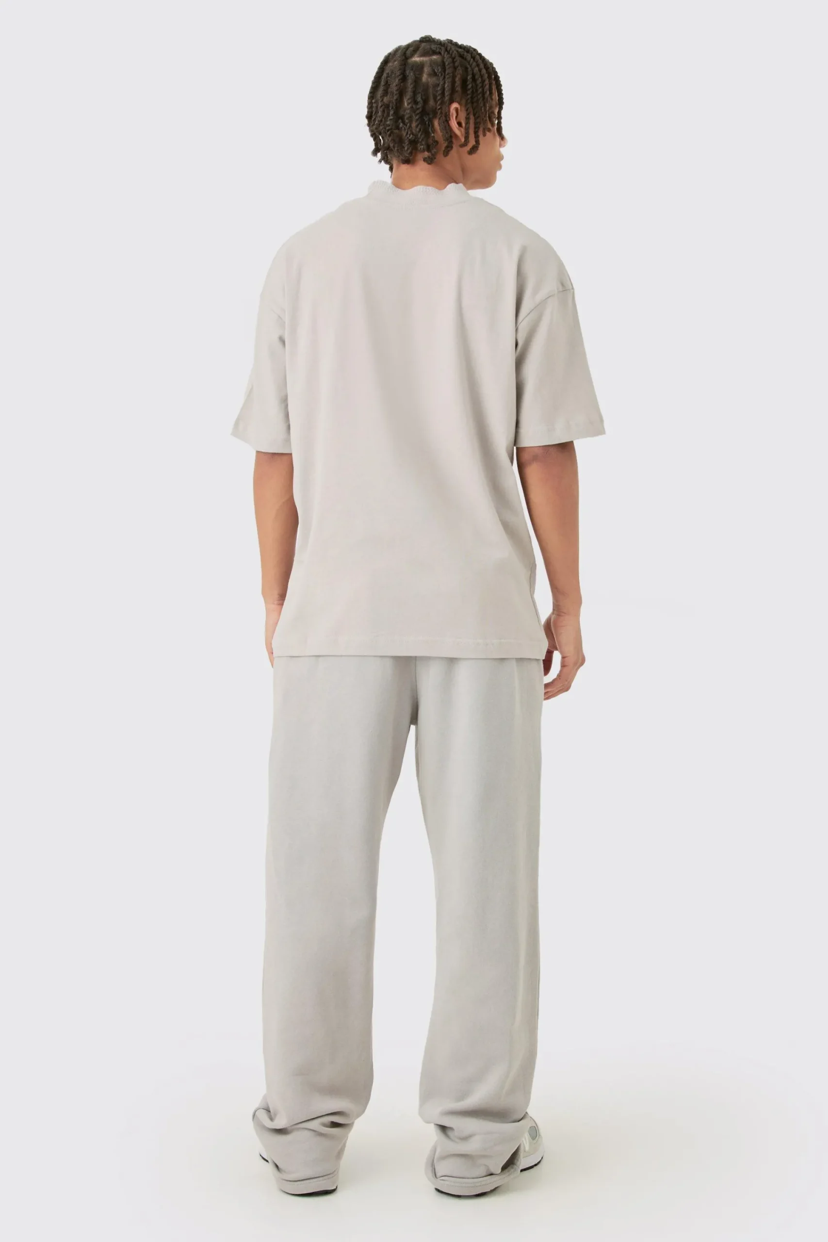 Oversized Heavy Extended Jacquard Neck T-shirt | UK^boohooMAN Sale