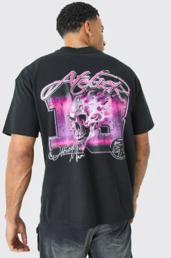 Oversized Heavyweight 13 Skull Graphic T-shirt | UK^boohooMAN Best