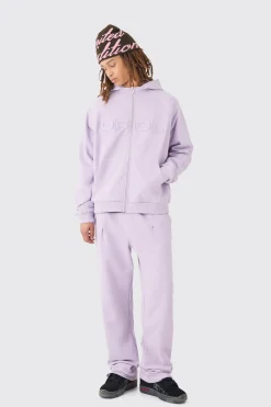 boohooMAN Oversized Heavyweight Applique Contrast Stitch Tracksuit | UK| Tracksuits