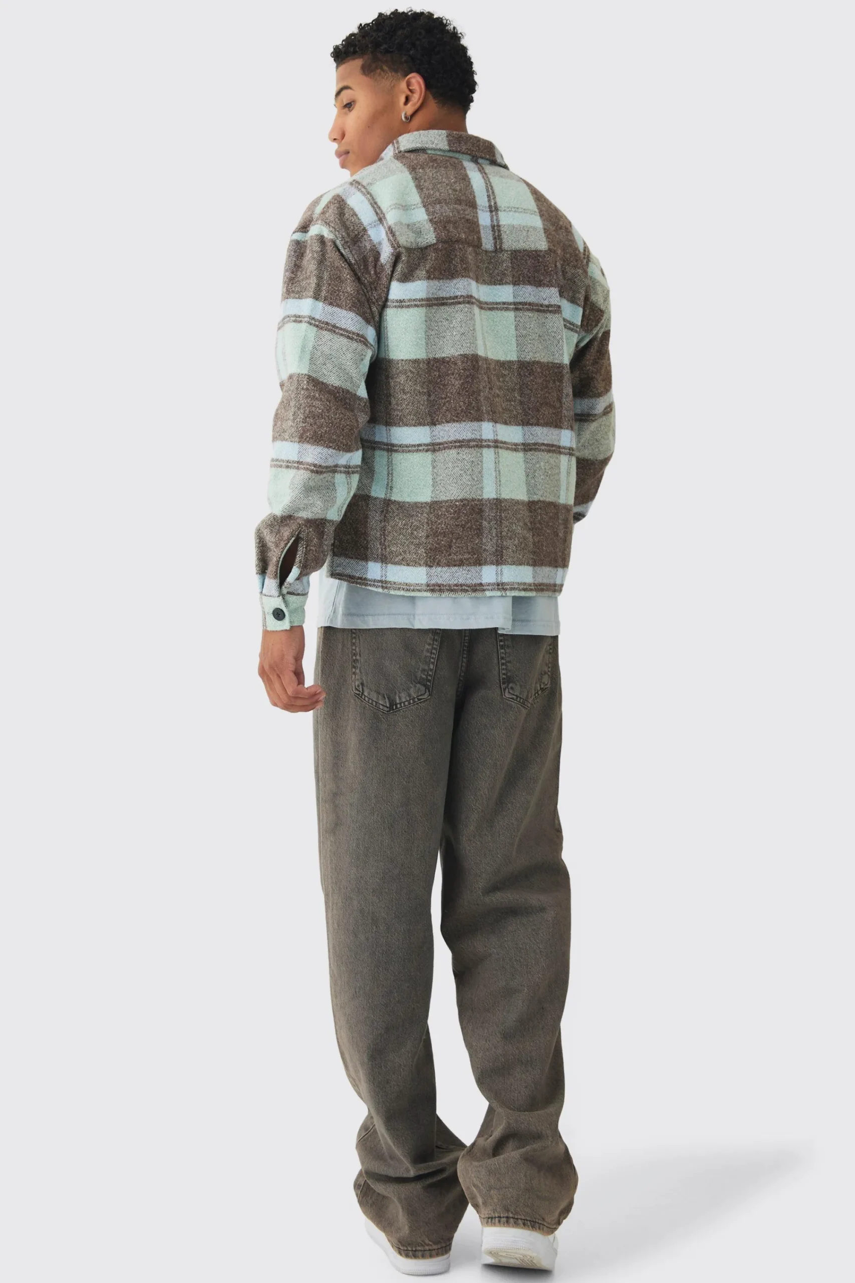 boohooMAN Oversized Heavyweight Brushed Check Overshirt | UK| Shirts