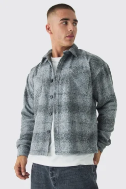 boohooMAN Oversized Heavyweight Brushed Check Overshirt | UK| Shirts