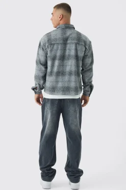 boohooMAN Oversized Heavyweight Brushed Check Overshirt | UK| Shirts