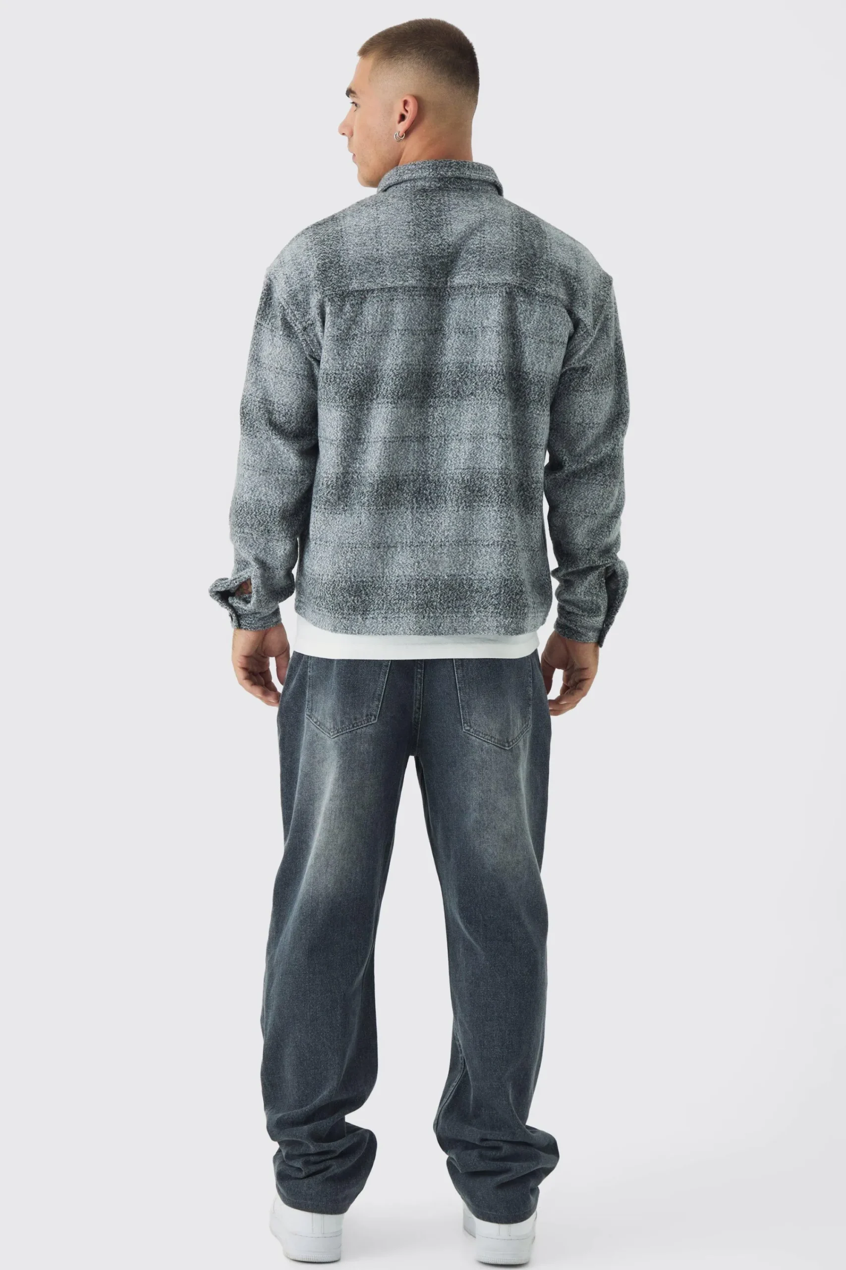 boohooMAN Oversized Heavyweight Brushed Check Overshirt | UK| Shirts