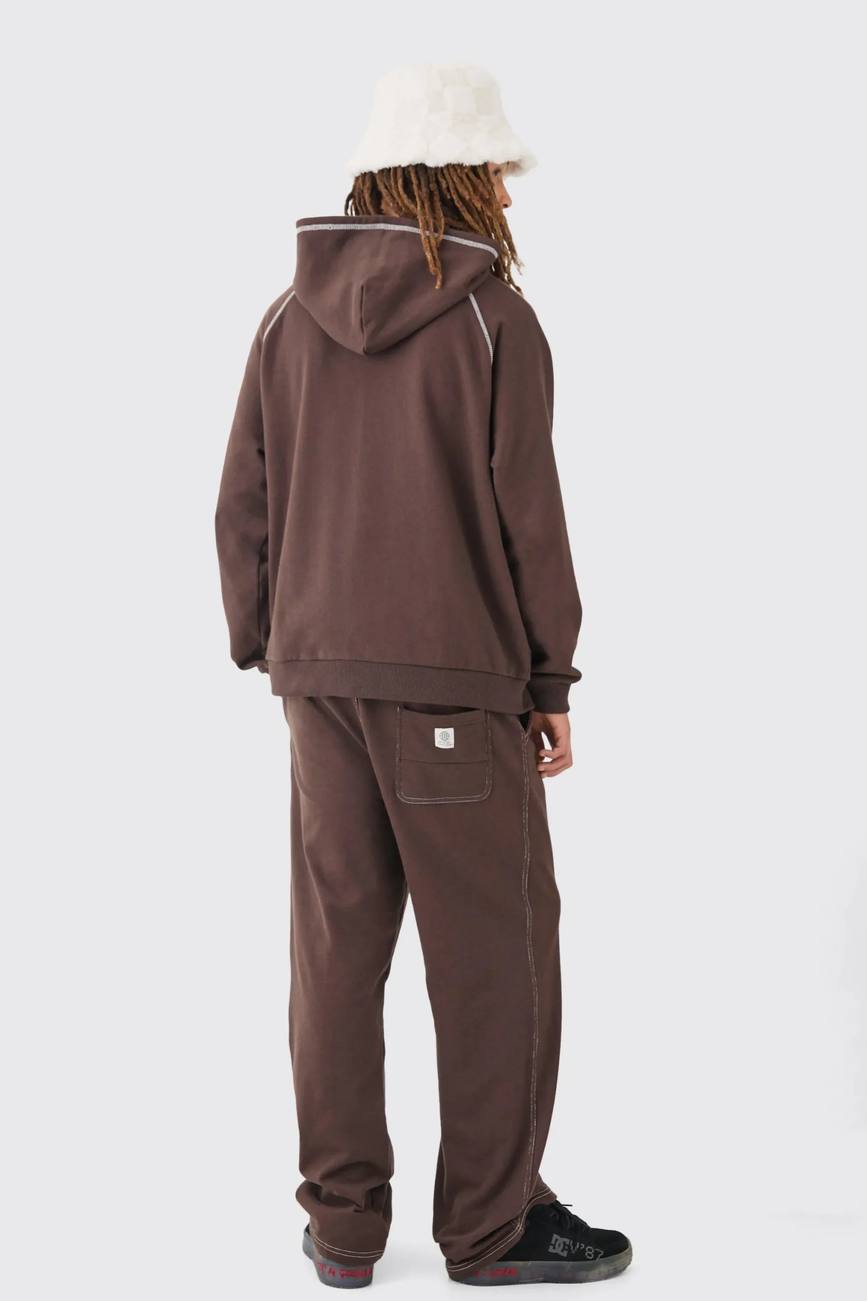 boohooMAN Oversized Heavyweight Contrast Stitch OFCL Applique Zip Thru Hoodie | UK| Hoodies & Sweatshirts