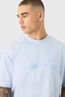 Oversized Heavyweight 3D Limited Embroidered T-Shirt | UK^boohooMAN Best