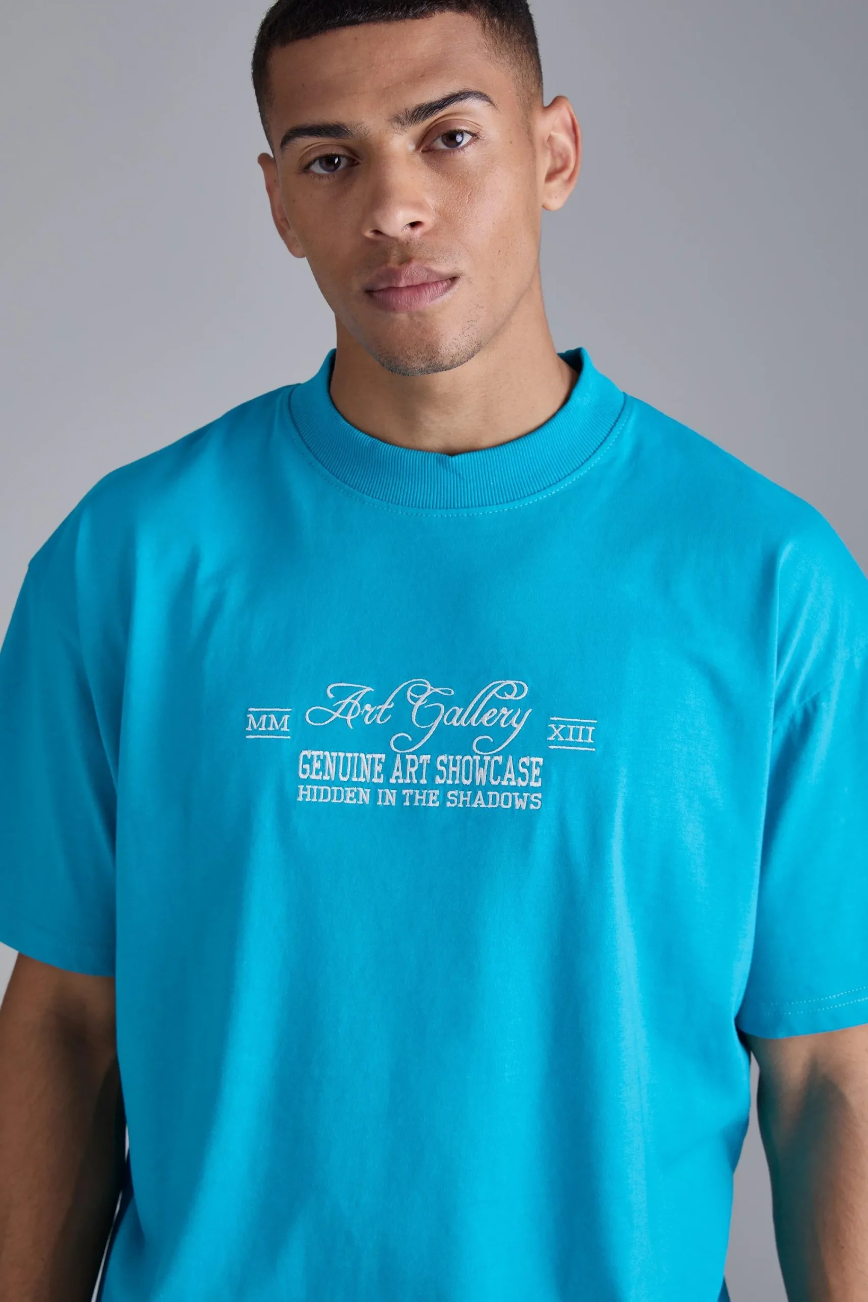 Oversized Heavyweight Extended Neck Meaux Graphic T-shirt | UK^boohooMAN Best