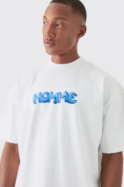 Oversized Heavyweight Jersey Homme Graphic T-shirt | UK^boohooMAN