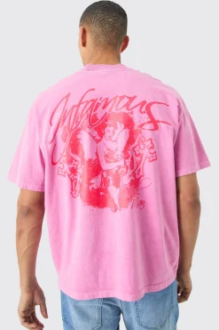 Oversized Heavyweight Overdyed Graphic T-shirt | UK^boohooMAN Discount