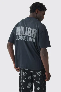 Oversized Heavyweight Rhinestone Printed T-shirt | UK^boohooMAN New