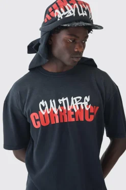 Oversized Heavyweight Sun Bleached Printed Nibbling T-shirt | UK^boohooMAN Outlet