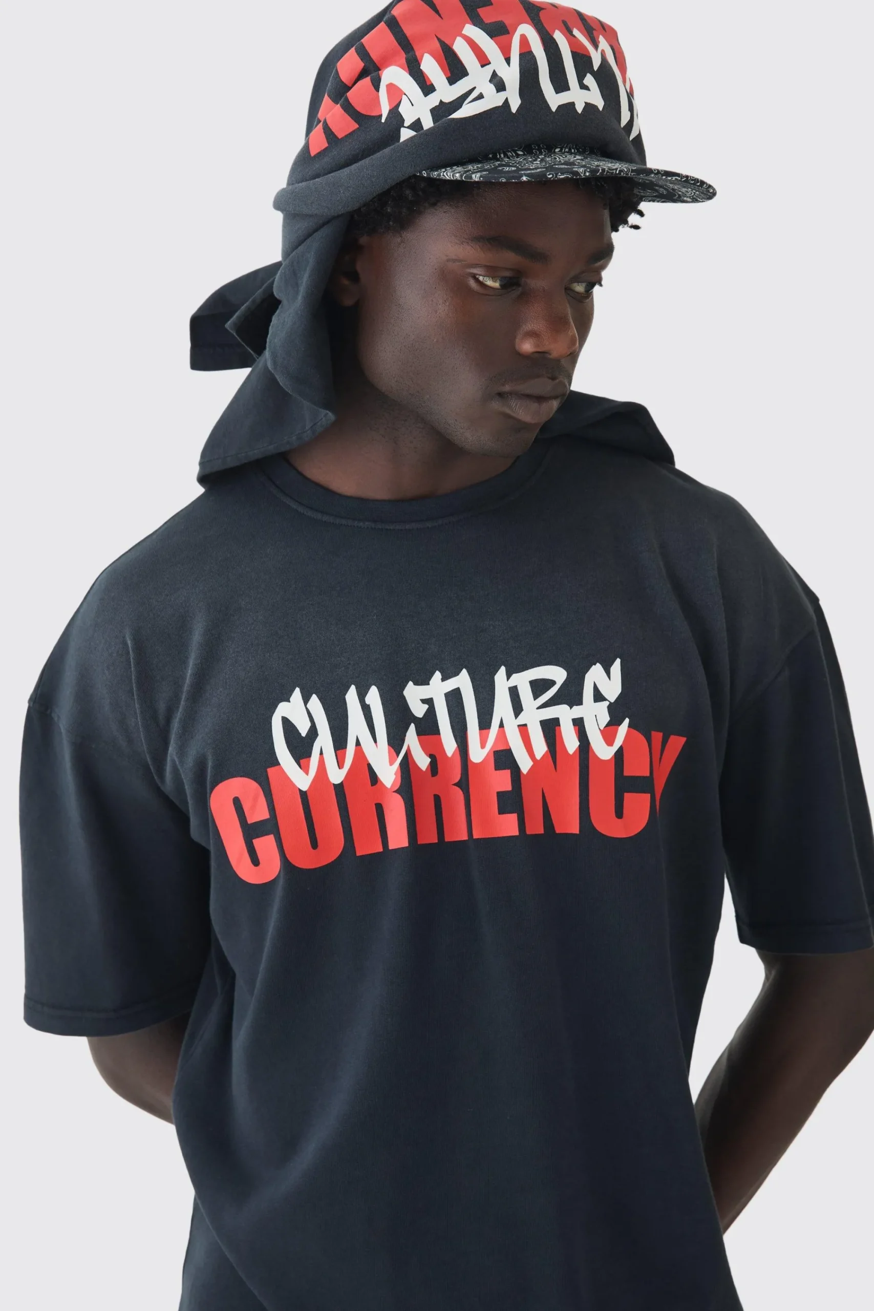 Oversized Heavyweight Sun Bleached Printed Nibbling T-shirt | UK^boohooMAN Outlet