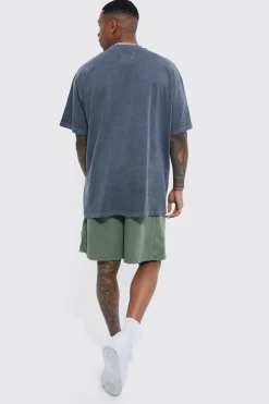 boohooMAN Oversized Heavyweight Wash Loopback Short Set | UK| Tracksuits