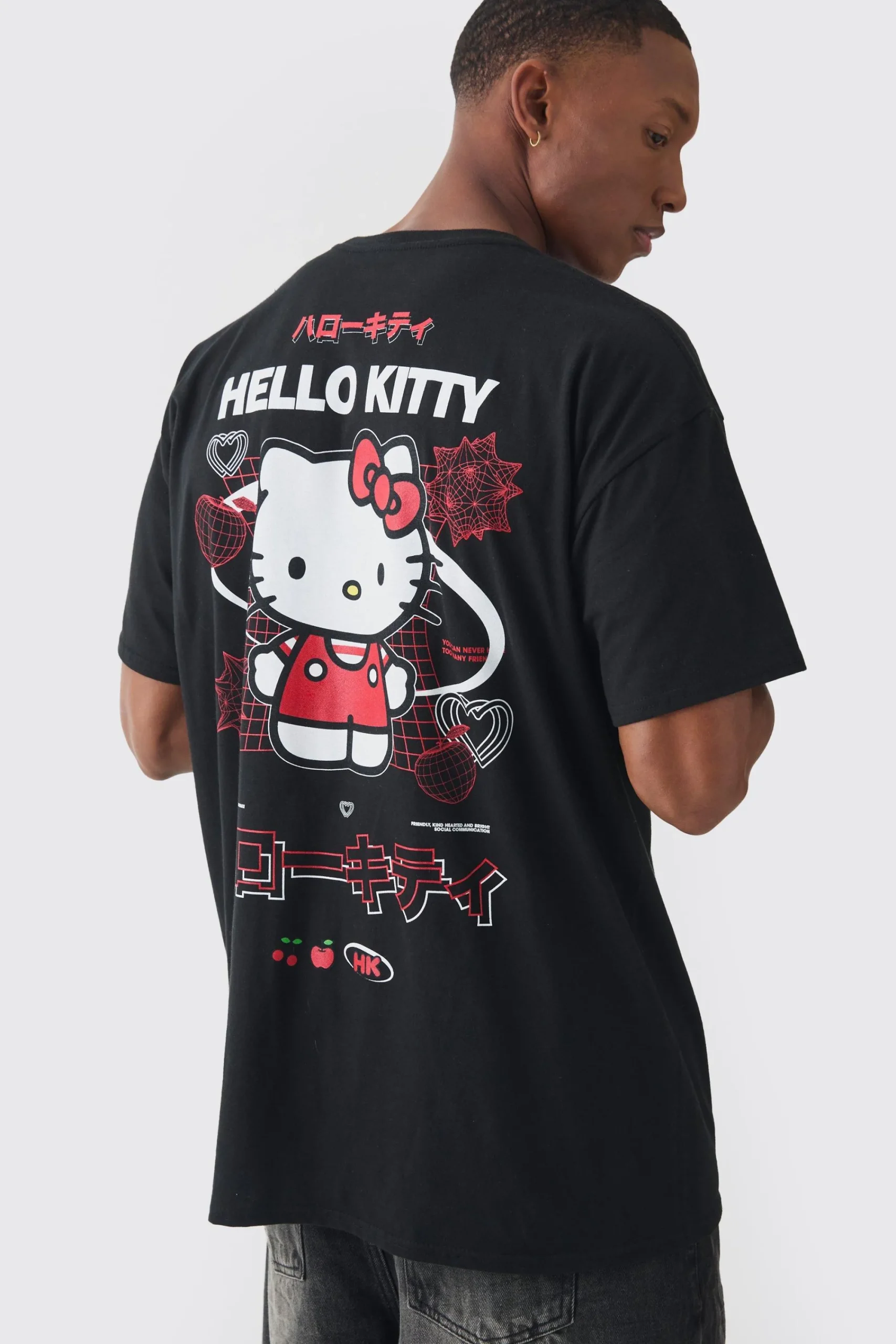 Oversized Hello Kitty License Print T-shirt | UK^boohooMAN New