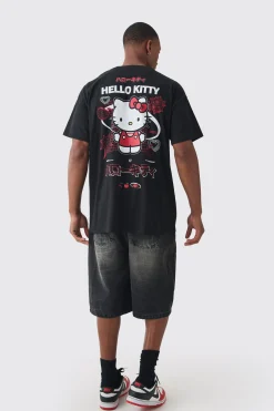 Oversized Hello Kitty License Print T-shirt | UK^boohooMAN New