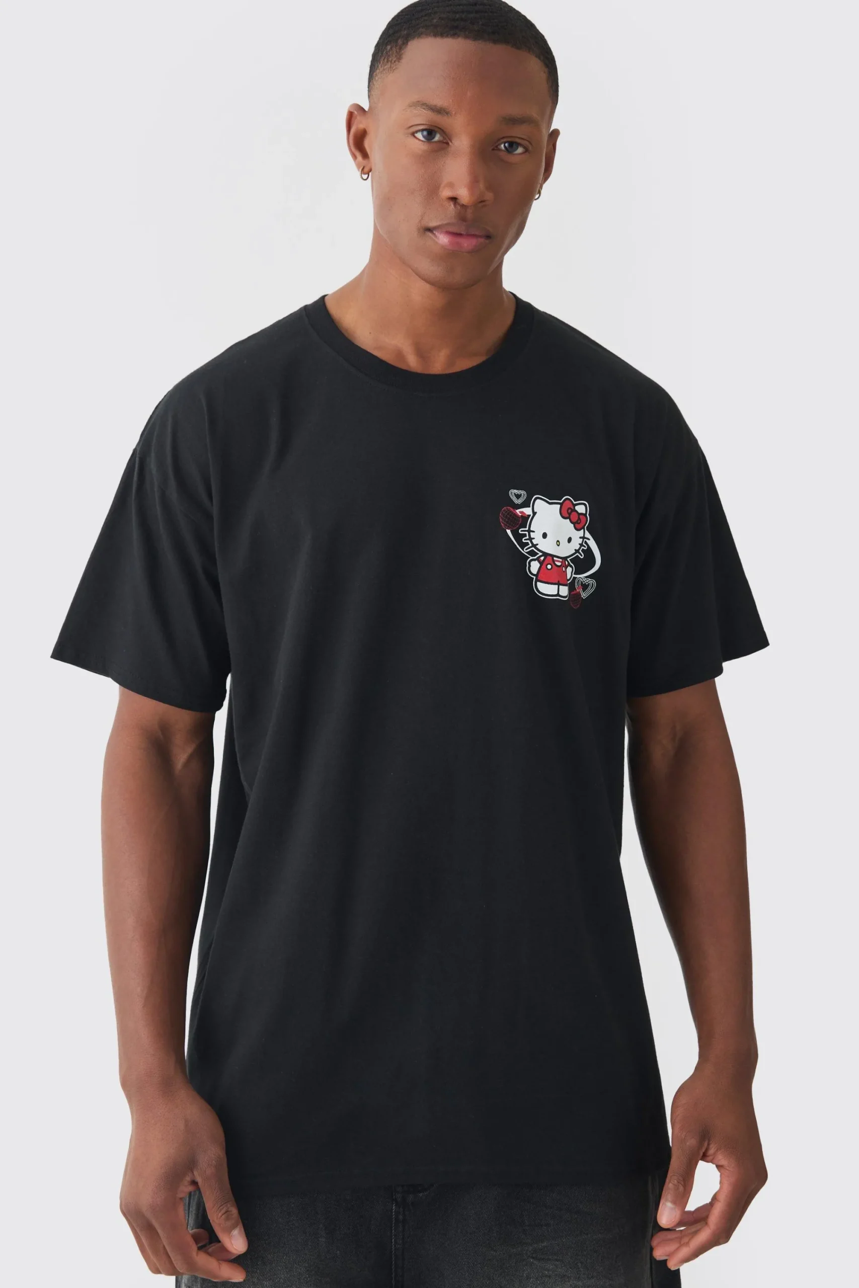 Oversized Hello Kitty License Print T-shirt | UK^boohooMAN New