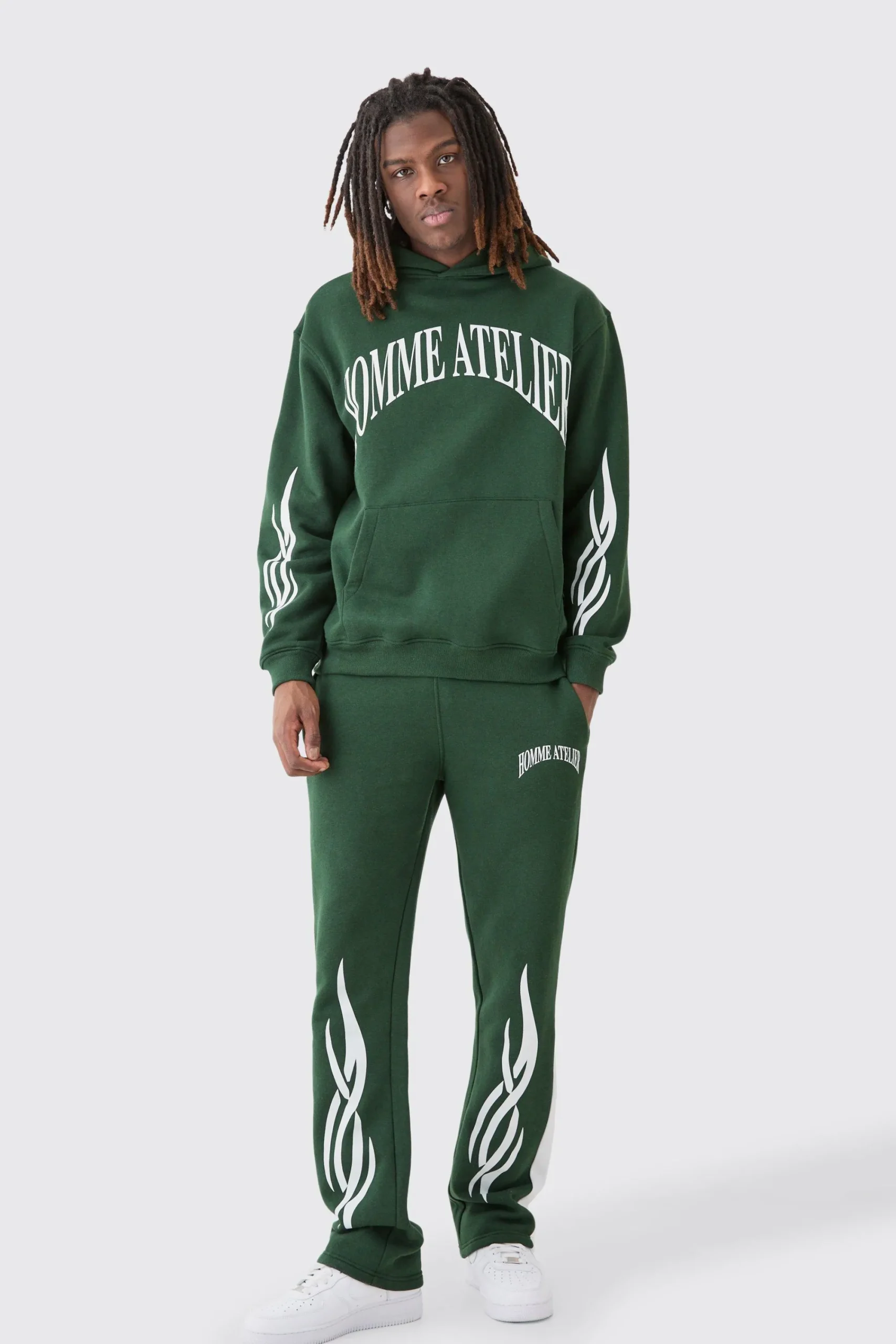 boohooMAN Oversized Homme Bm Printed Hooded Tracksuit | UK| Tracksuits