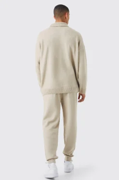 boohooMAN Oversized Homme Brushed Rib Knit Joggers | UK| Tracksuits