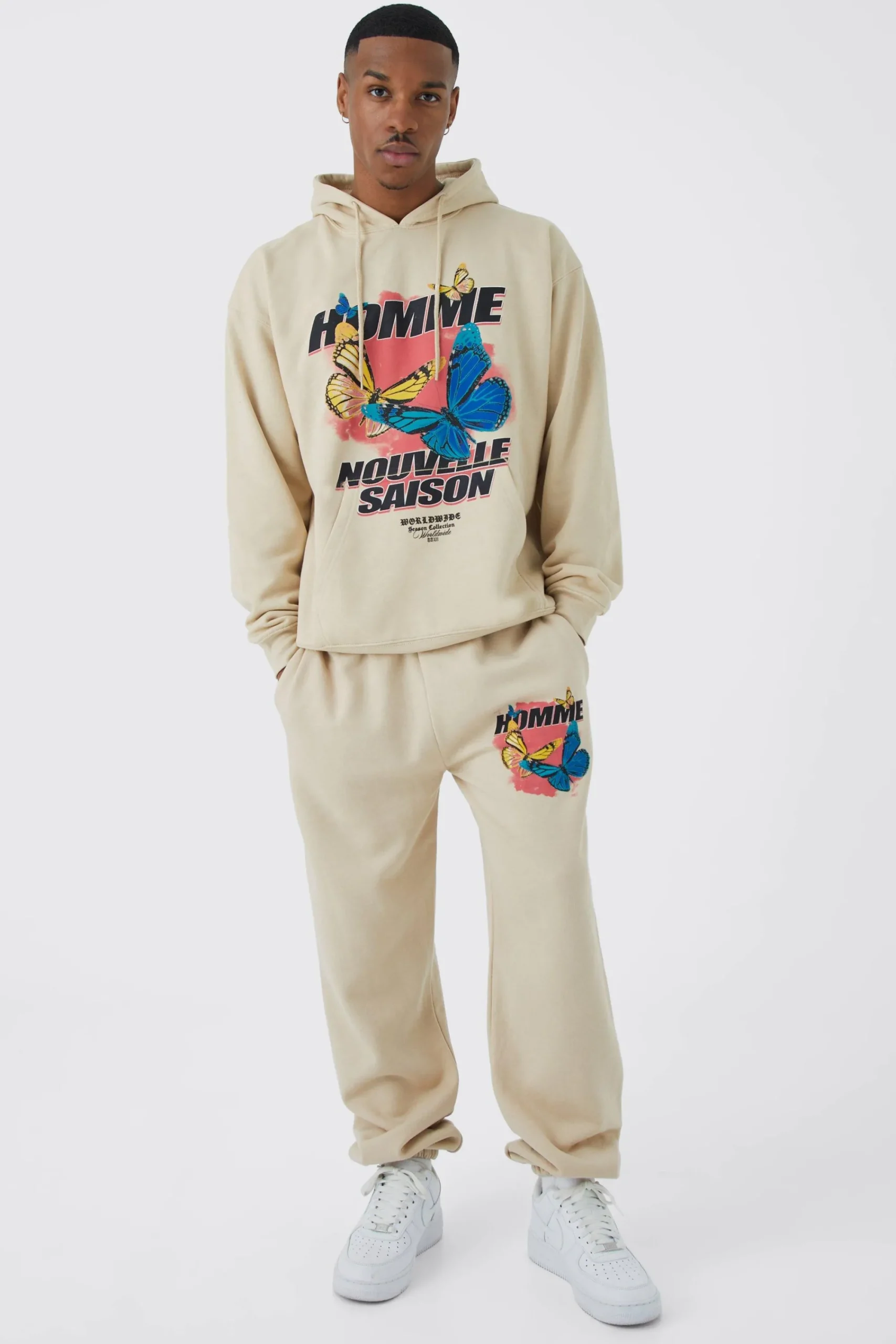 boohooMAN Oversized Homme Butterfly Hooded Tracksuit | UK| Tracksuits