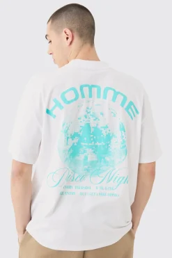 Oversized Homme Disco Print T-shirt | UK^boohooMAN Hot
