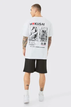 boohooMAN Oversized Homme Gothic Cross Print Short | UK| Shorts