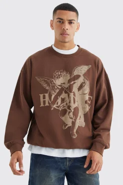boohooMAN Oversized Homme Graphic Sweatshirt | UK| Hoodies & Sweatshirts