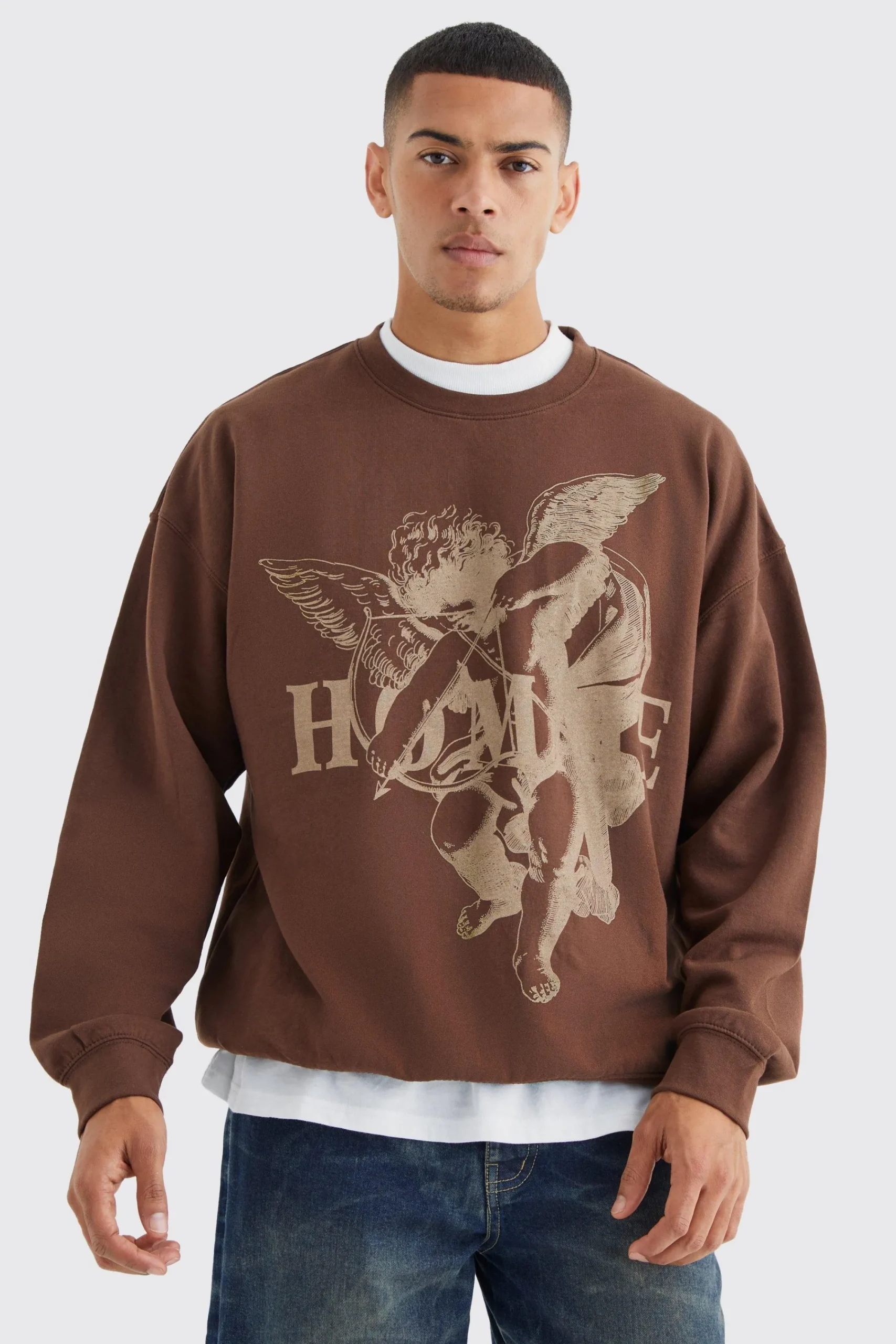 boohooMAN Oversized Homme Graphic Sweatshirt | UK| Hoodies & Sweatshirts