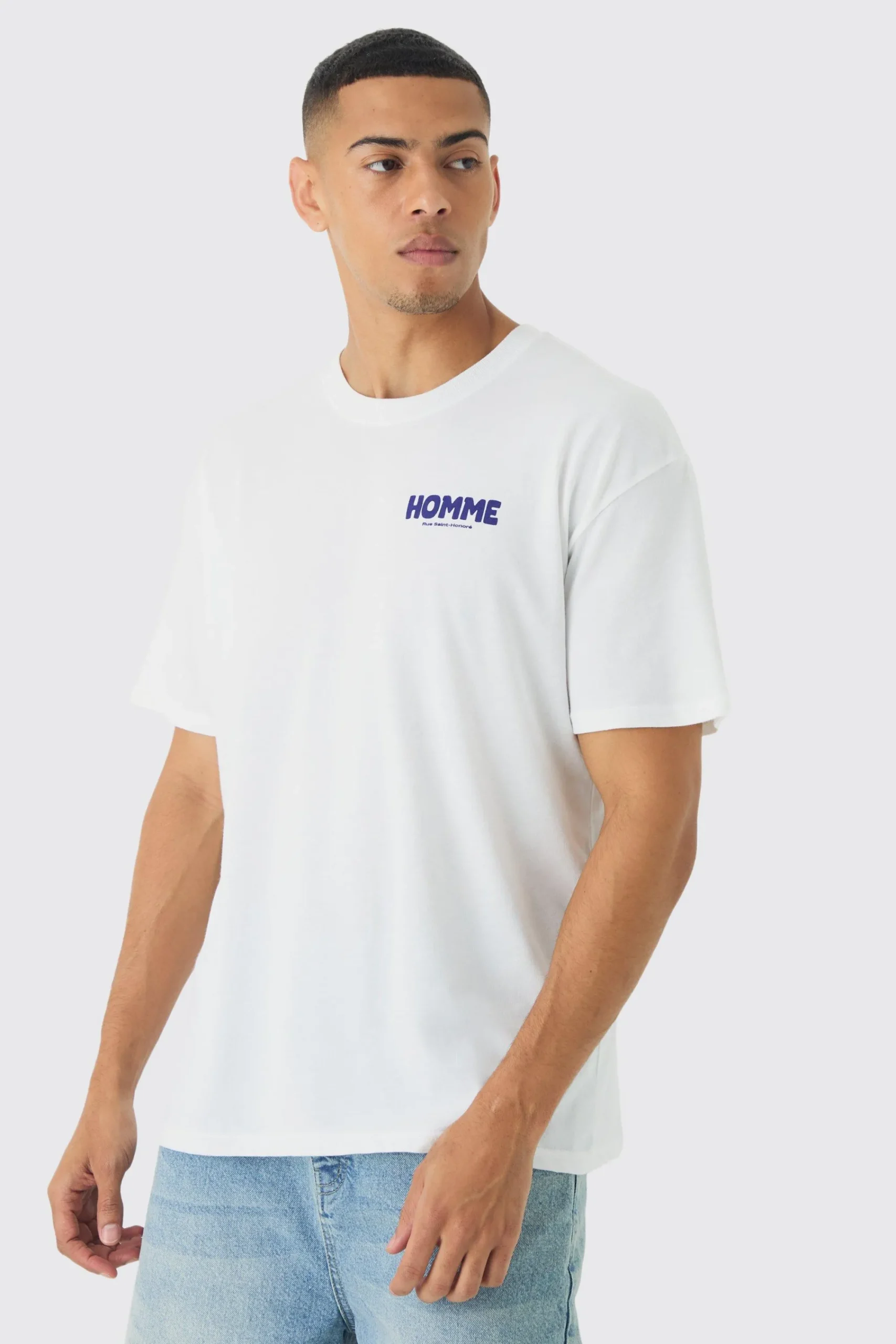 Oversized Homme Graphic T-Shirt | UK^boohooMAN New