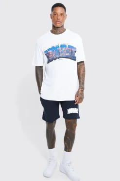 boohooMAN Oversized Homme Infill Print T-shirt Set | UK| Tracksuits