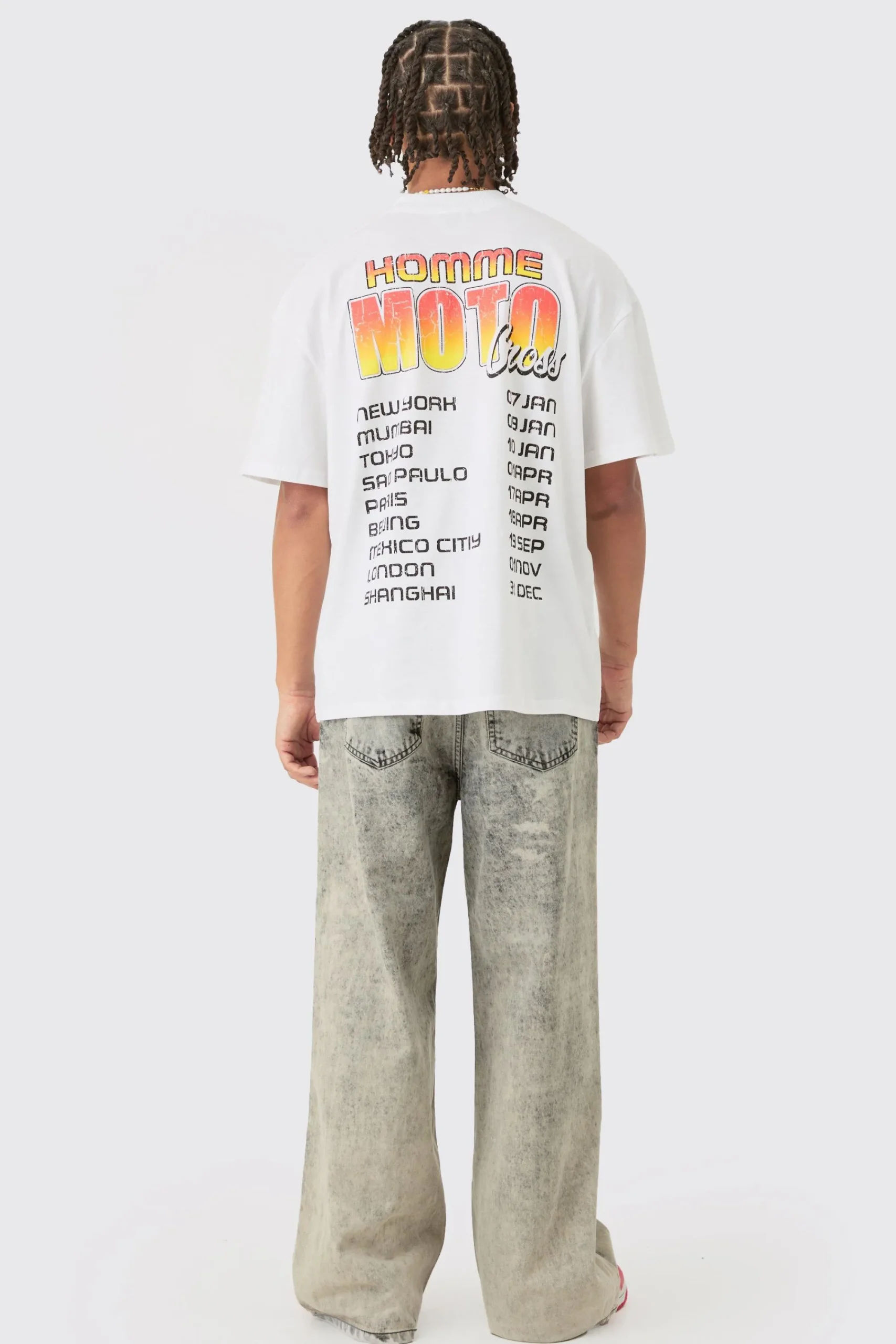 Oversized Homme Moto Print T-shirt | UK^boohooMAN Discount