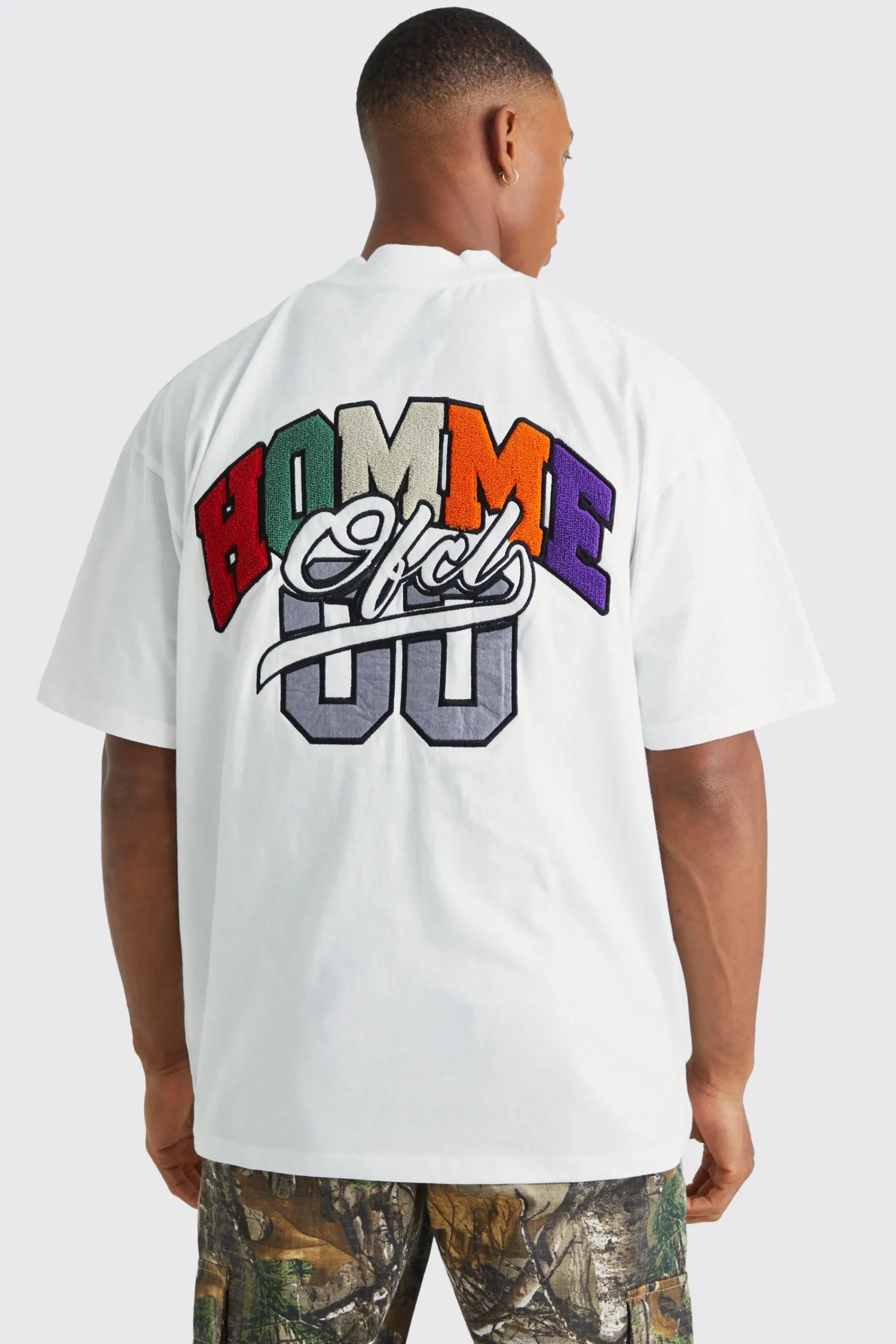 Oversized Homme Ofcl Varsity Applique T-shirt | UK^boohooMAN Outlet