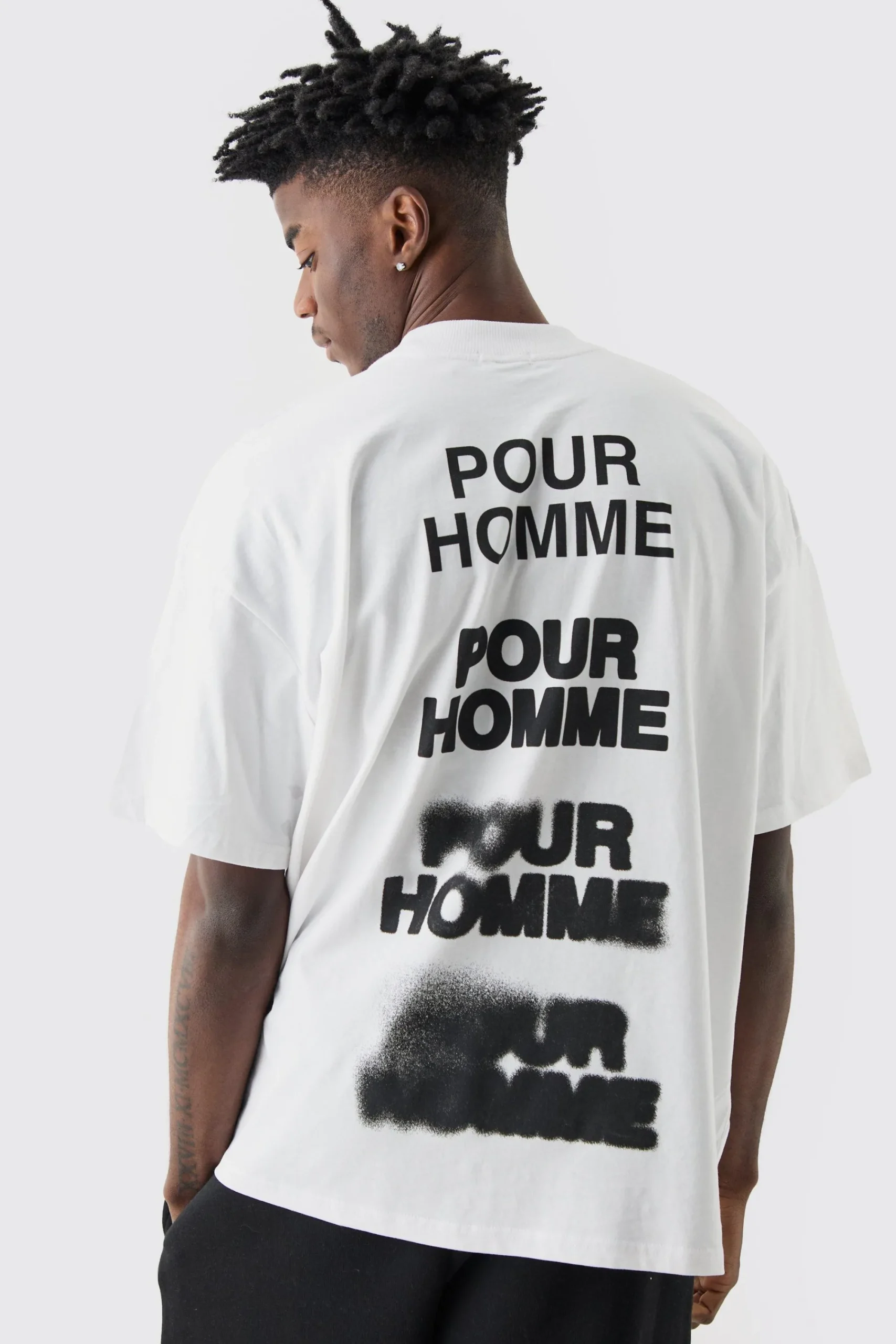Oversized Homme Spray Blur T-shirt | UK^boohooMAN Online