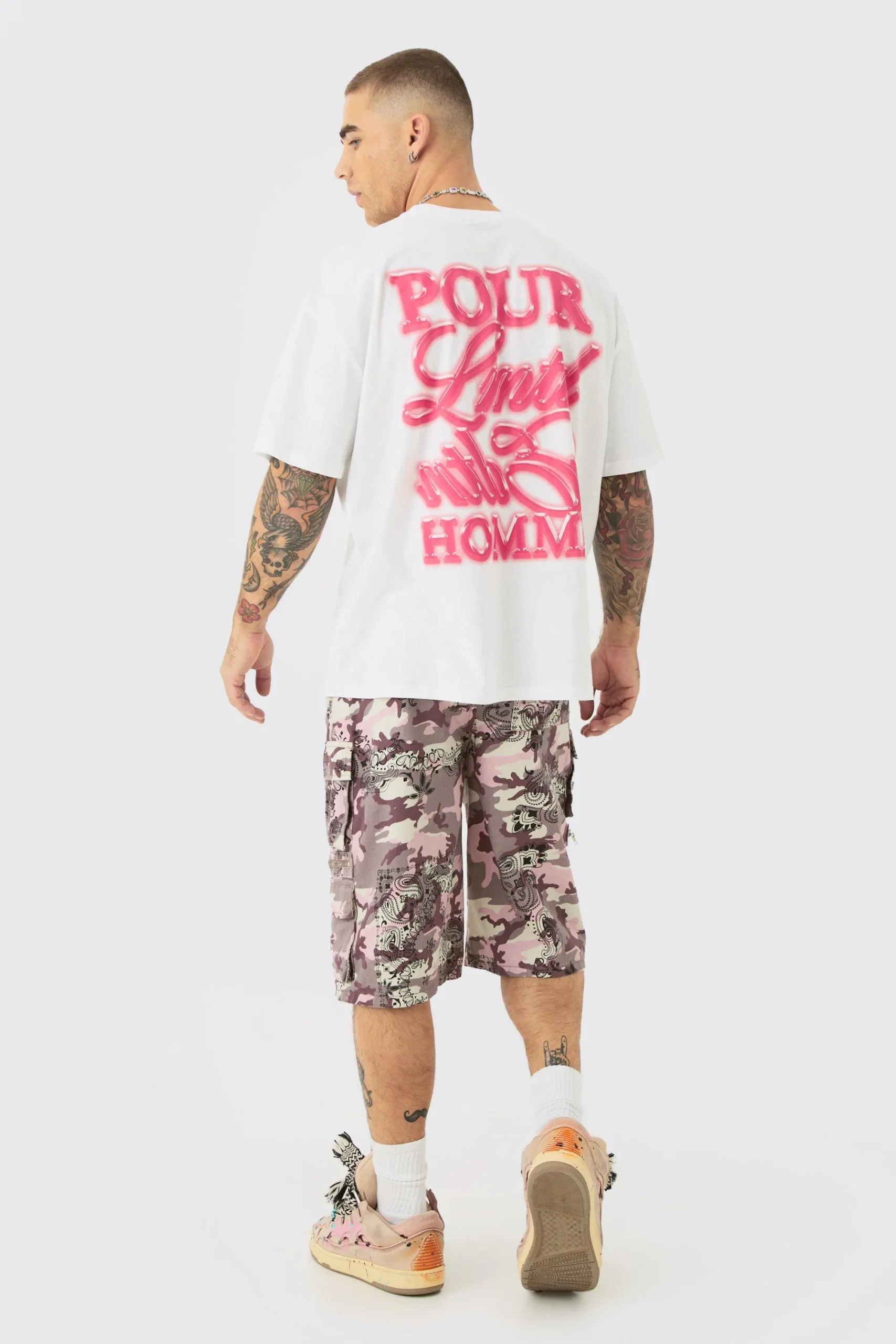 Oversized Homme Text Back Print T-shirt | UK^boohooMAN Clearance