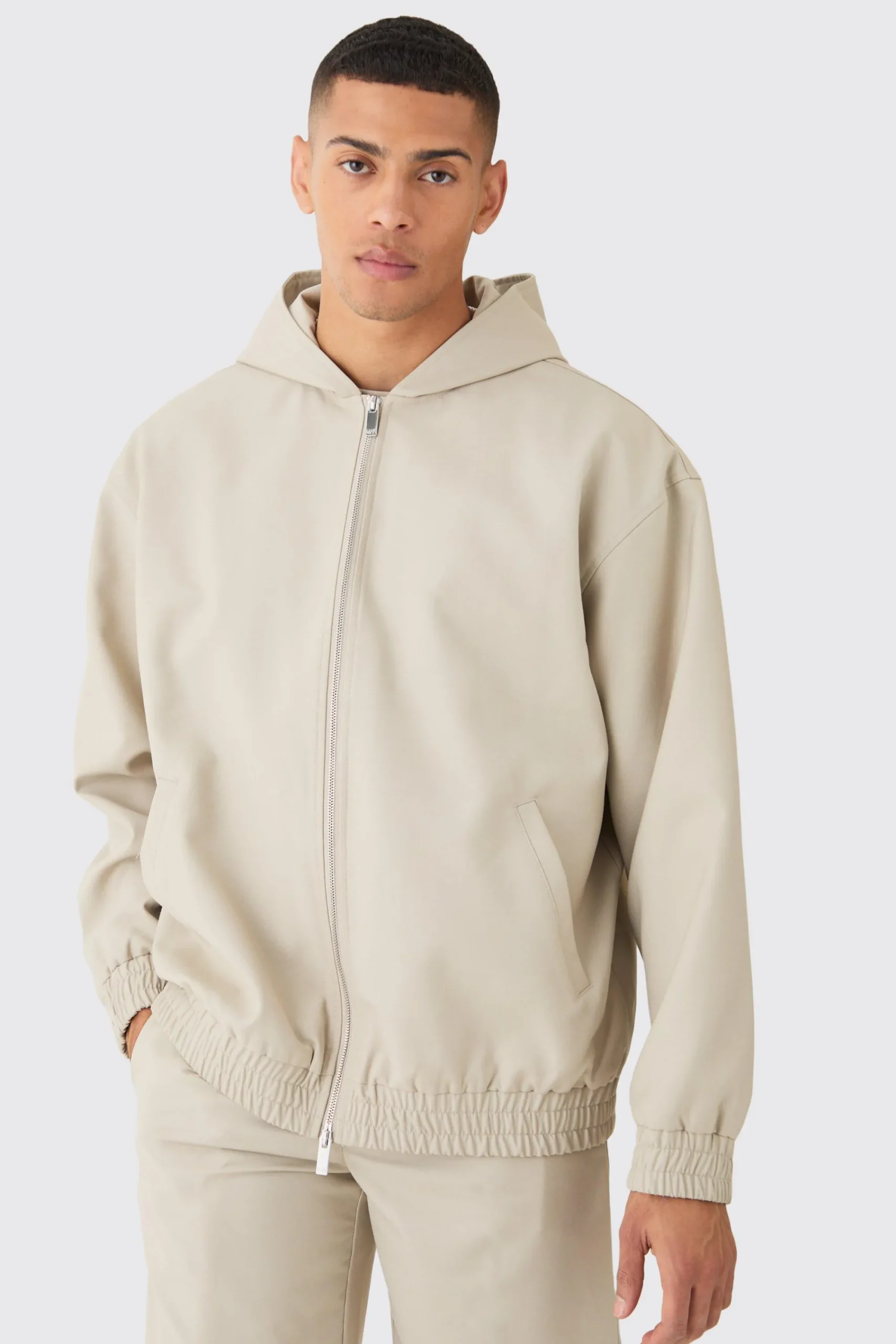 boohooMAN Oversized Hooded Smart Bomber Jacket | UK| Suits & Tailoring