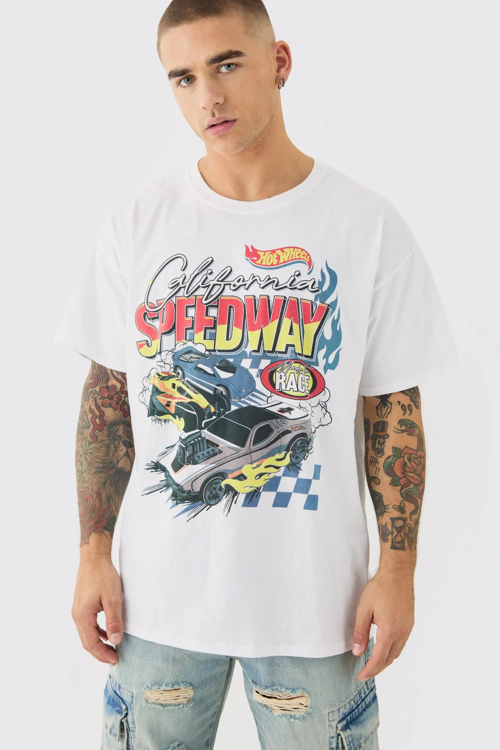 Oversized Hotwheels Racing License T-shirt | UK^boohooMAN Discount