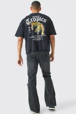 Oversized Interlock Dark Tropics T-shirt | UK^boohooMAN Sale