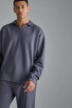 boohooMAN Oversized Interlock Rugby Polo And Jogger Set | UK| Sets & Co-Ords|Tracksuits