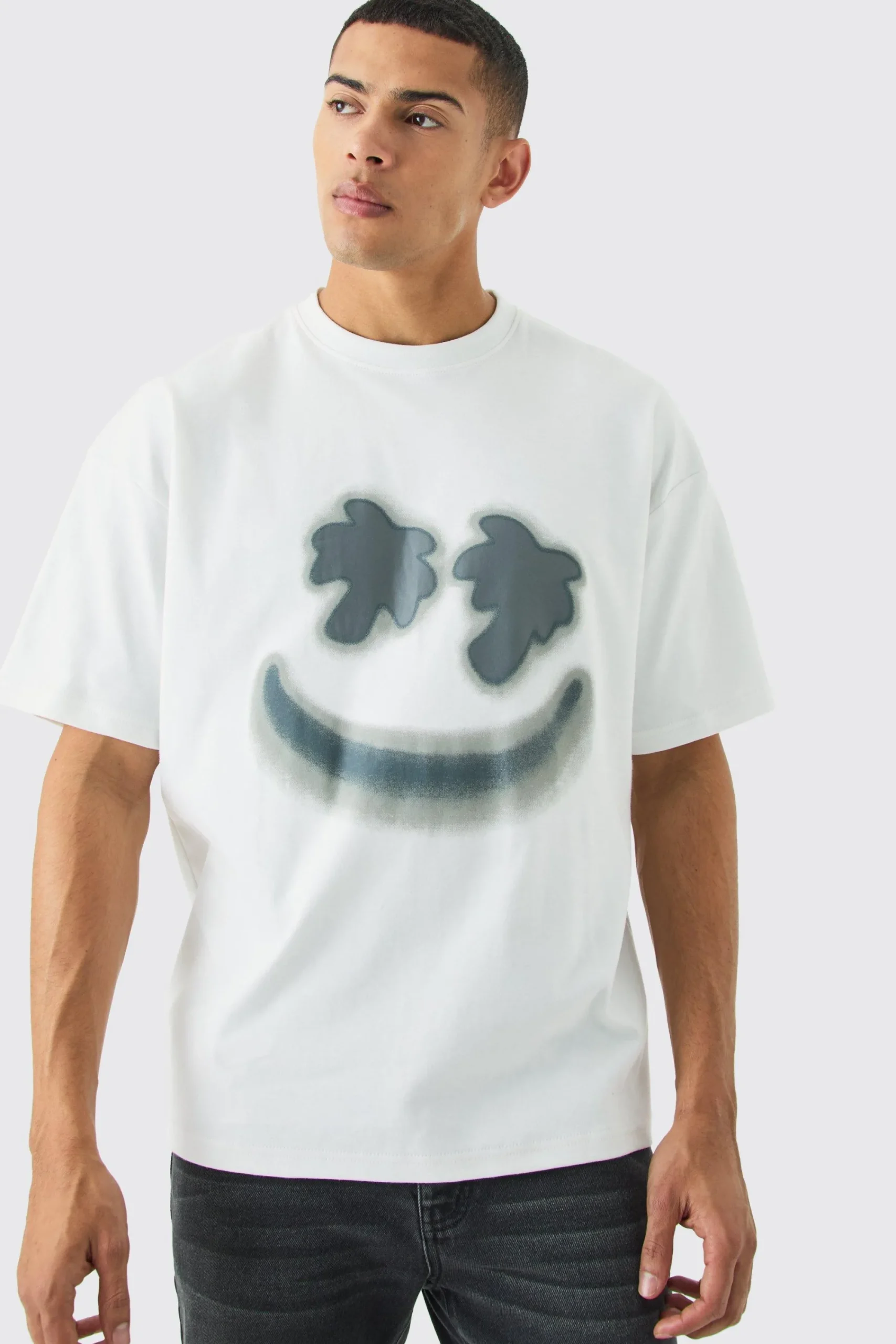 Oversized Interlock Tropics Smiley T-shirt | UK^boohooMAN Best