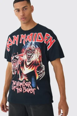 Oversized Iron Maiden Large Scale License Print T-Shirt | UK^boohooMAN Best