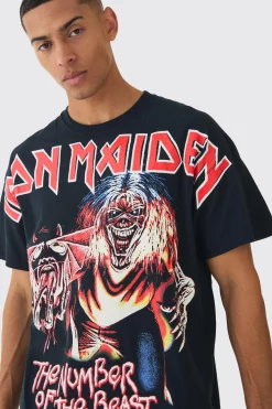 Oversized Iron Maiden Large Scale License Print T-Shirt | UK^boohooMAN Best