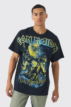 Oversized Iron Maiden Large Scale License Print T-Shirt | UK^boohooMAN Best