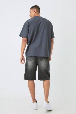 Oversized Jacquard Raised Striped Extended Neck T-shirt | UK^boohooMAN Outlet