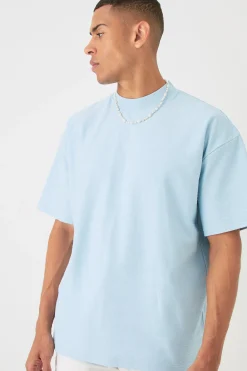Oversized Jacquard Raised Striped Extended Neck T-shirt | UK^boohooMAN Outlet