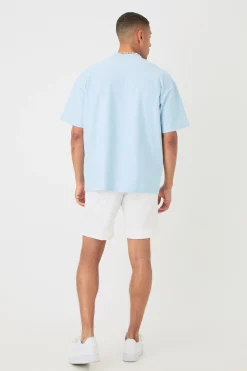 Oversized Jacquard Raised Striped Extended Neck T-shirt | UK^boohooMAN Outlet