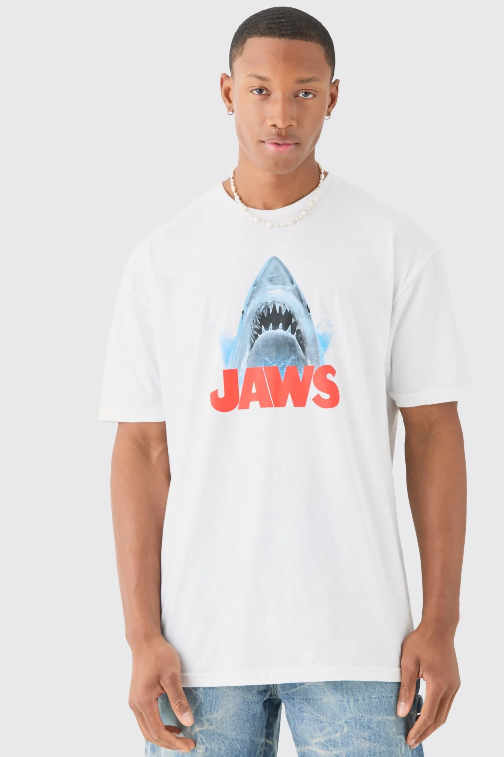 Oversized Jaws License T-shirt | UK^boohooMAN